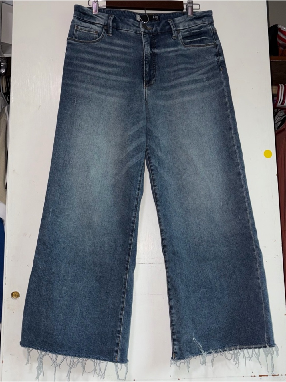 Kut from the Kloth Meg Fab Ab Wide-Leg High Rise - Medium Blue Wash